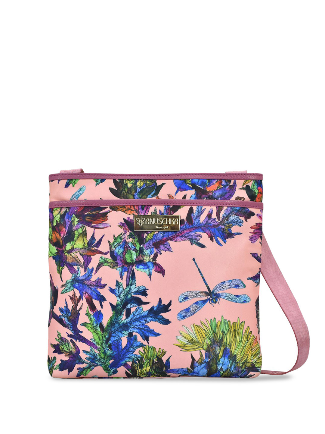 

Anuschka Floral Printed Structured Shoulder Bag, Pink