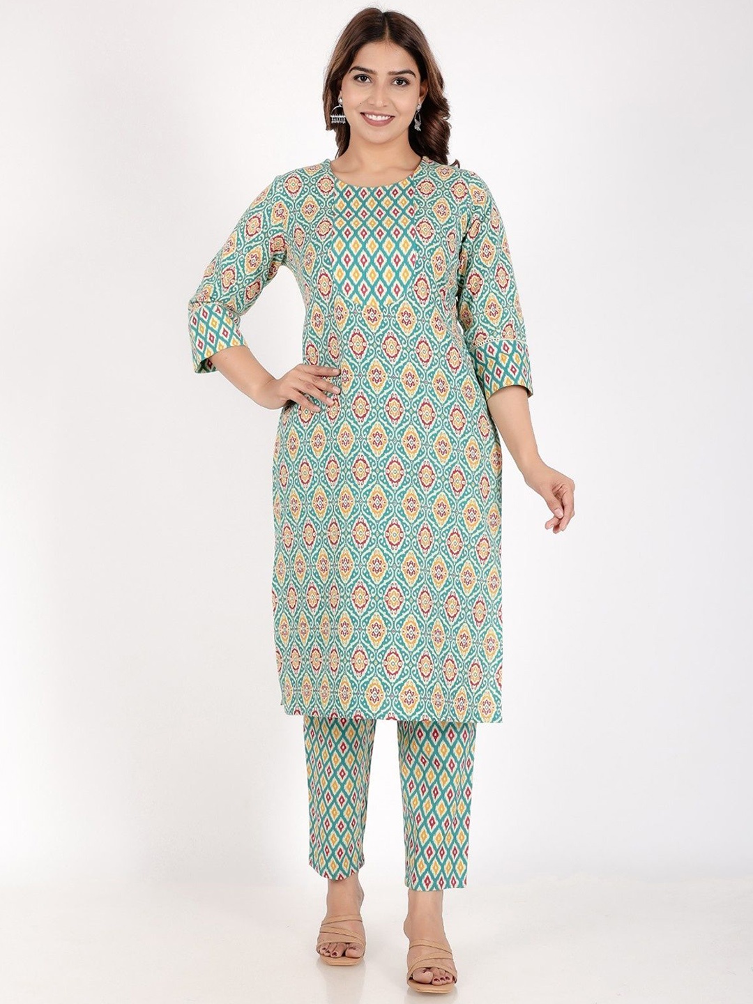 

Aramya Women Ethnic Motifs Printed Kurta, Green