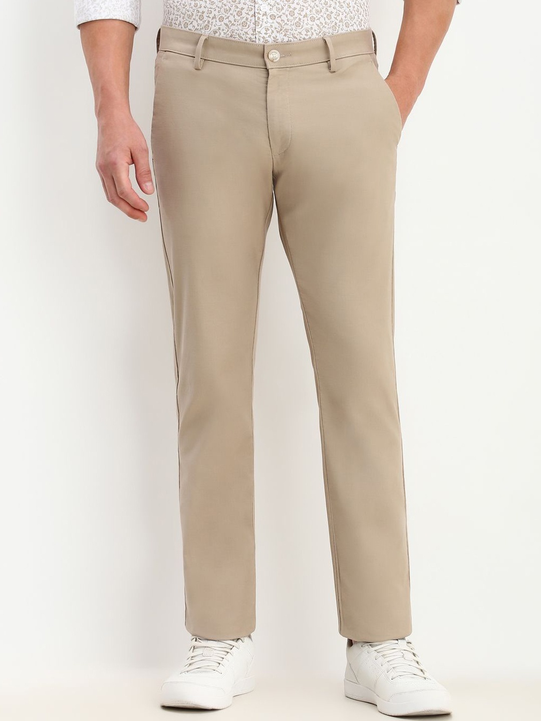 

Allen Solly Men Slim Fit Trousers, Beige