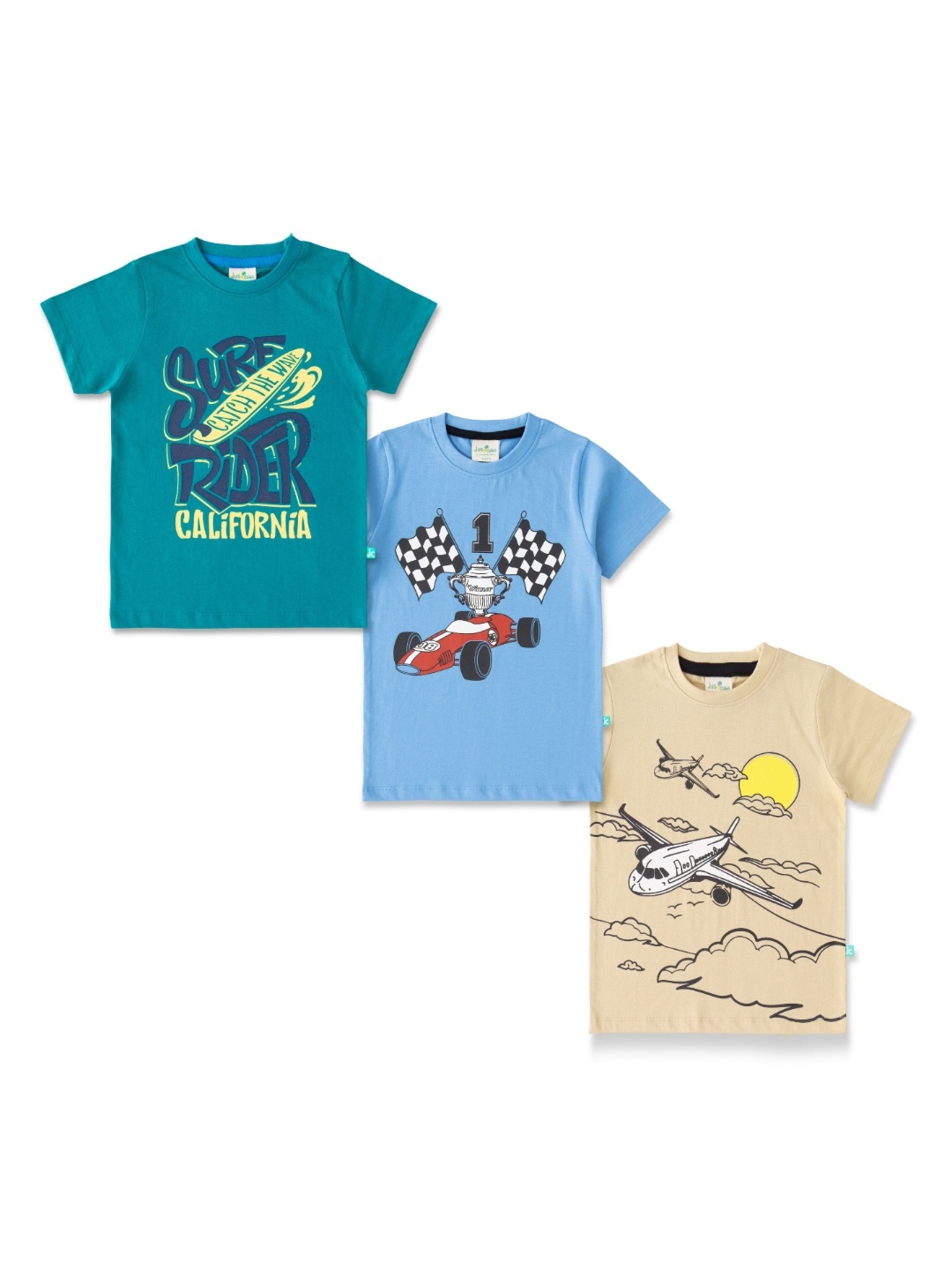 

JusCubs Boys 3 Printed Applique T-shirt, Multi