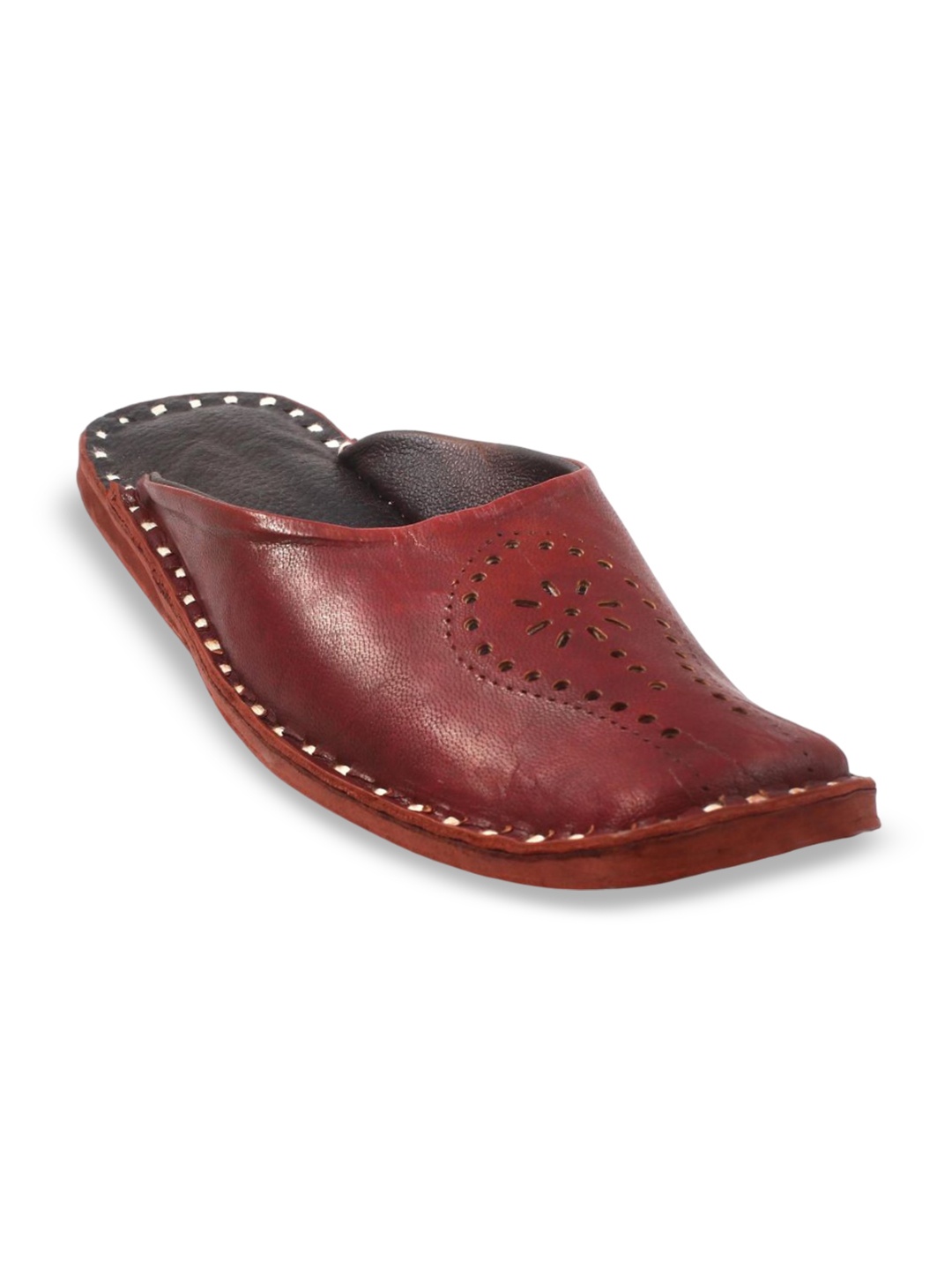

Apratim Men Mules with Laser Cuts Flats, Brown