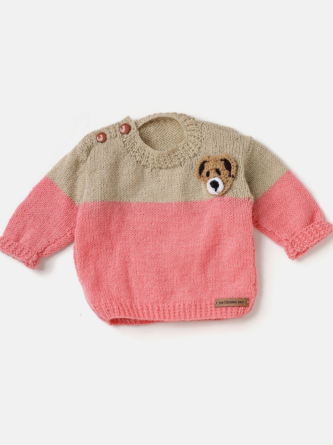 

The Original Knit Unisex Kids Colourblocked Pullover, Pink