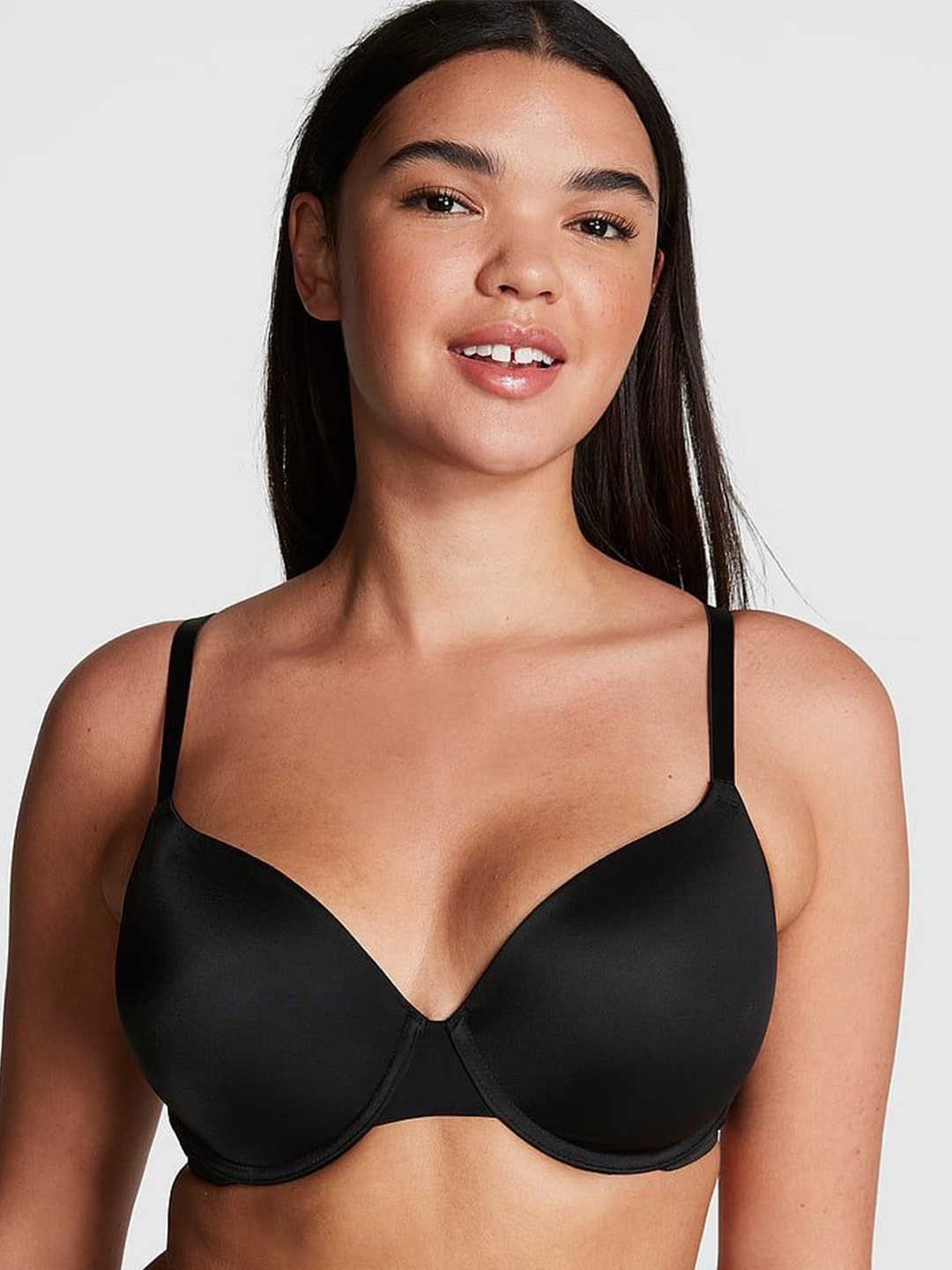 

Victoria's Secret Solid Medium Coverage Lightly Padded T-shirt Bra, Black