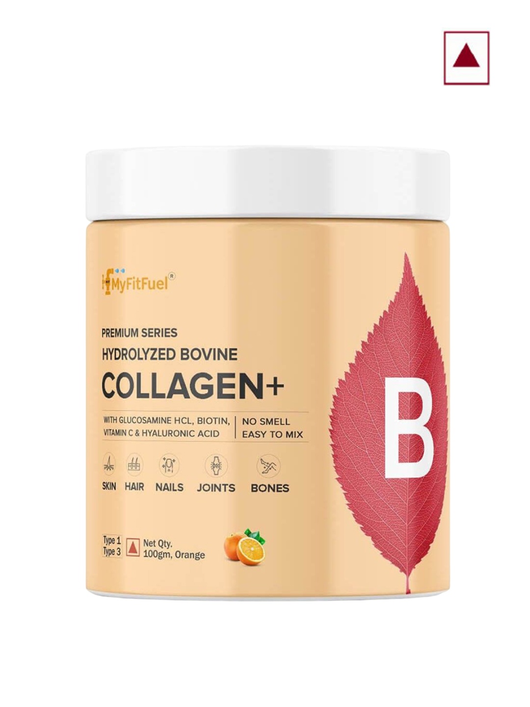 

MyFitFuel Premium Series Hydrolyzed Bovine Collagen+ - 100g - Orange, Cream