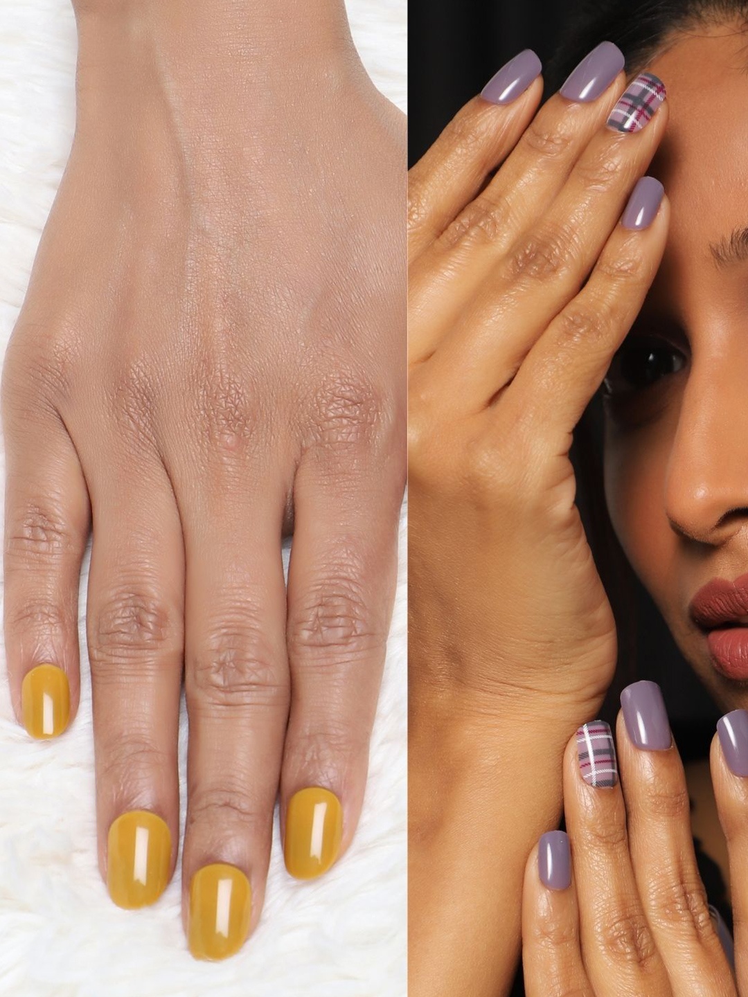 

LICK Set of 2 Reusable False Press-On Nail Extensions - LC-4, Mustard