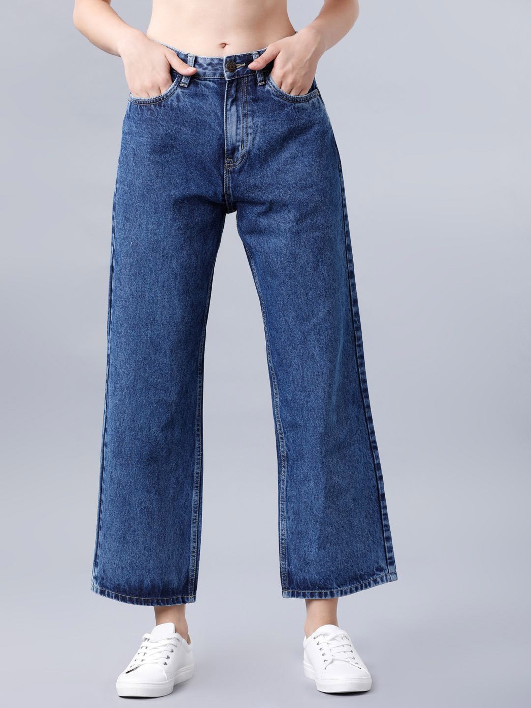 

Tokyo Talkies Women Flared Mid-Rise Jeans, Blue