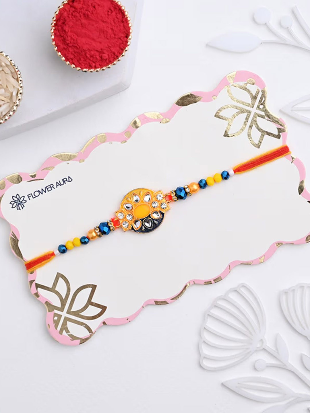 

Floweraura Rakhis With Money Plant In Love You Bhai Pot, White
