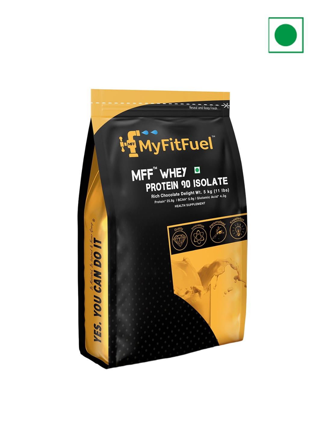 

MyFitFuel Whey Protein 90 Isolate - Rich Chocolate Delight- 5kg, Brown