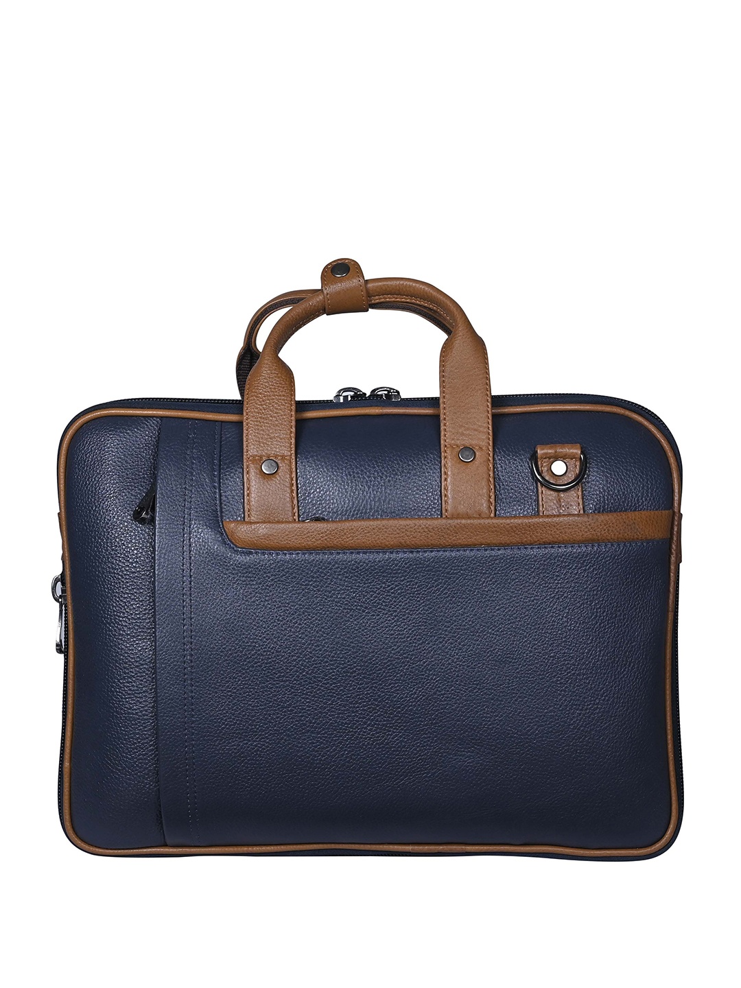 

Calvadoss Women Up To 15 Inch Textured Leather Laptop Bag, Navy blue