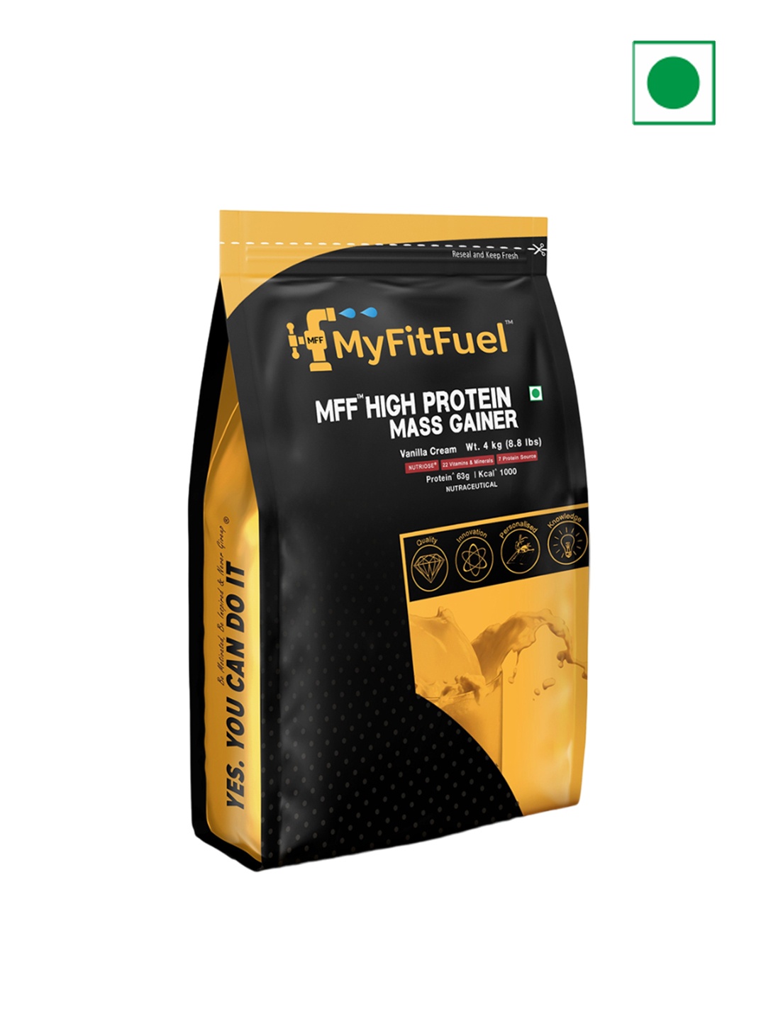 

MyFitFuel High Protein Mass Gainer- Vanilla Creme Flavoured - 4Kg, Cream