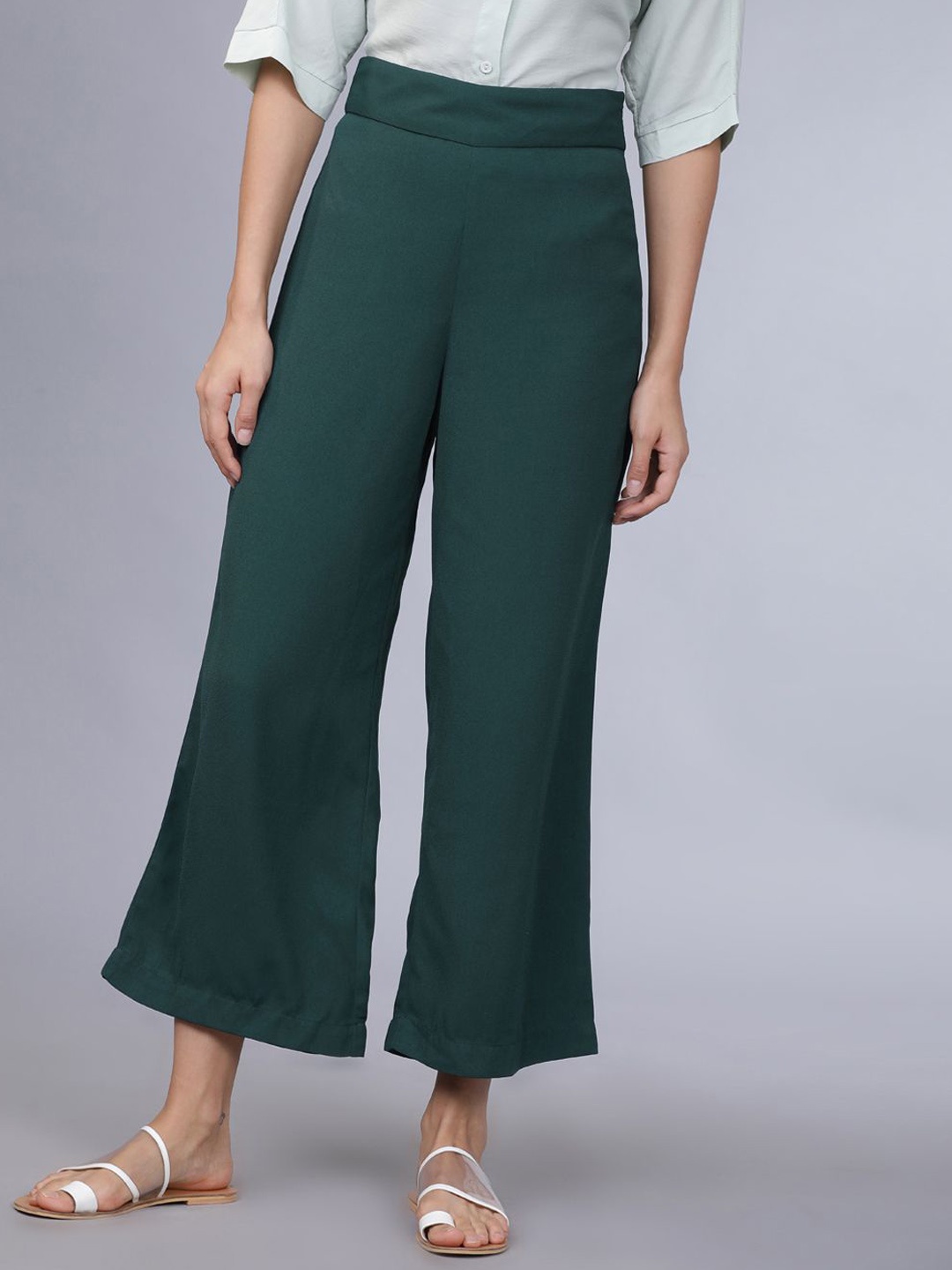 

Tokyo Talkies Women Easy Wash Trousers, Green