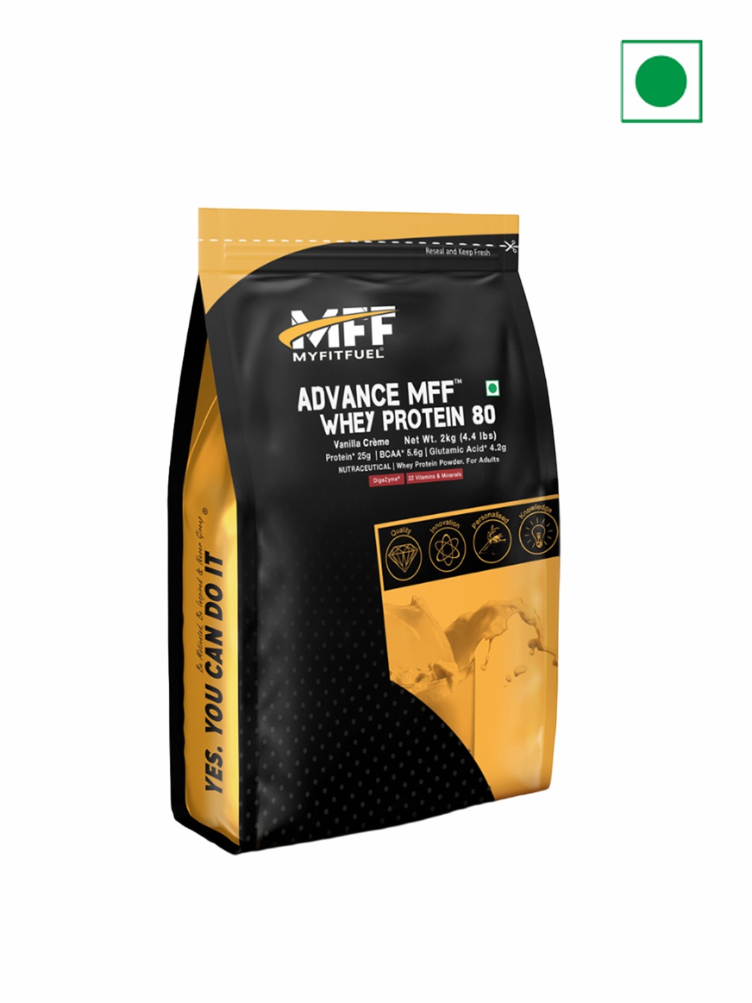 

MyFitFuel Whey Protein 80- Vanilla Creme Flavour- 2kg, Cream