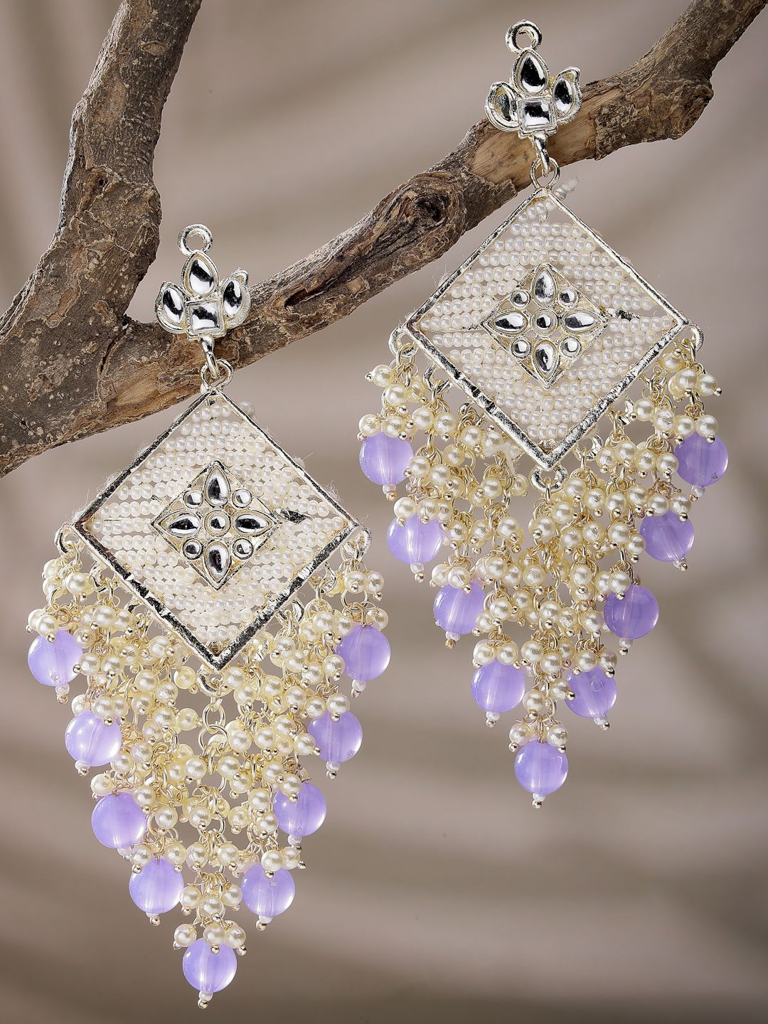

ZENEME 18K Gold Plated Contemporary Jhumkas