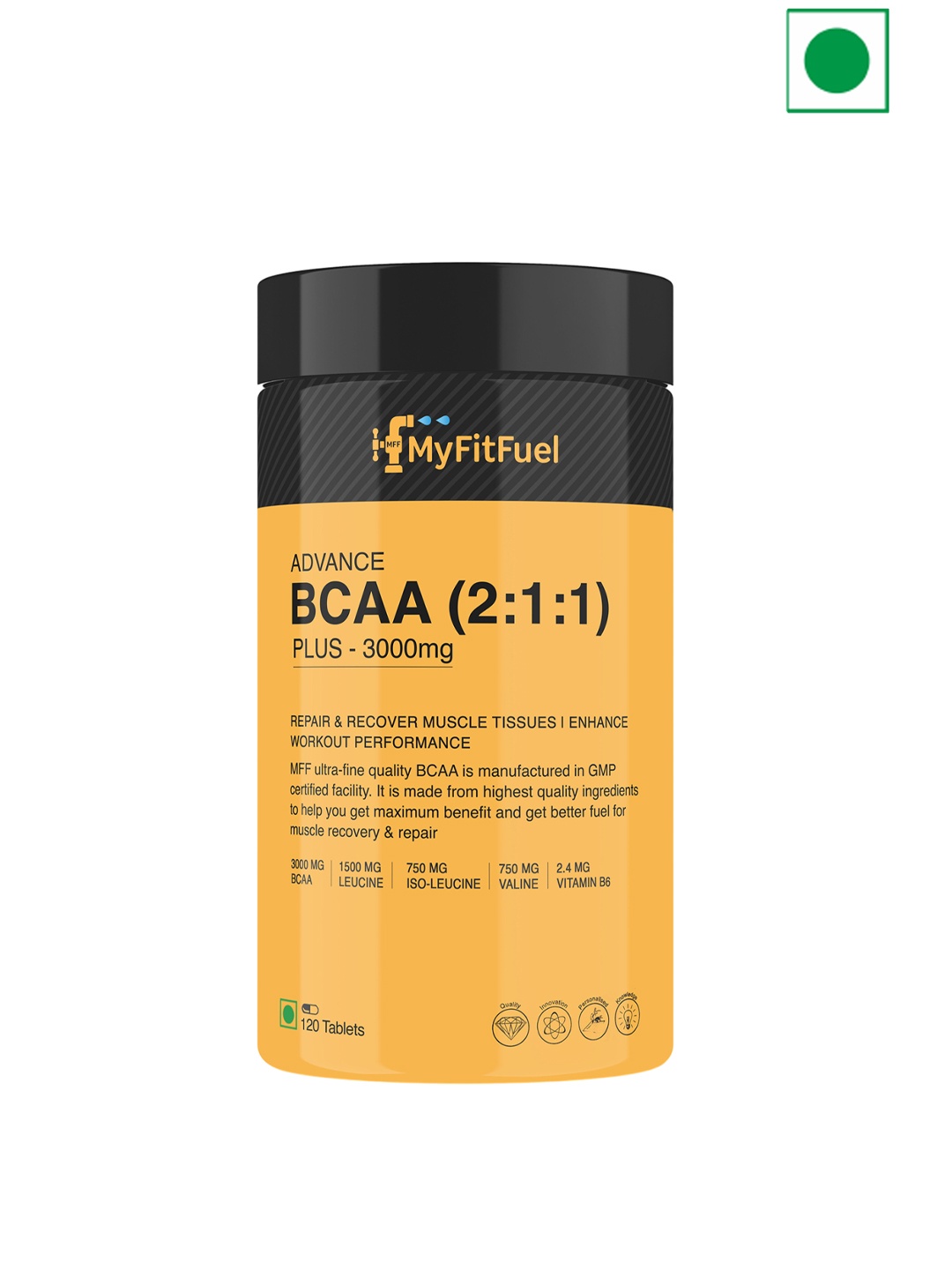 

MyFitFuel Advance BCAA 2:1:1 Plus 3000mg Tablets - 120 Tablets, Cream