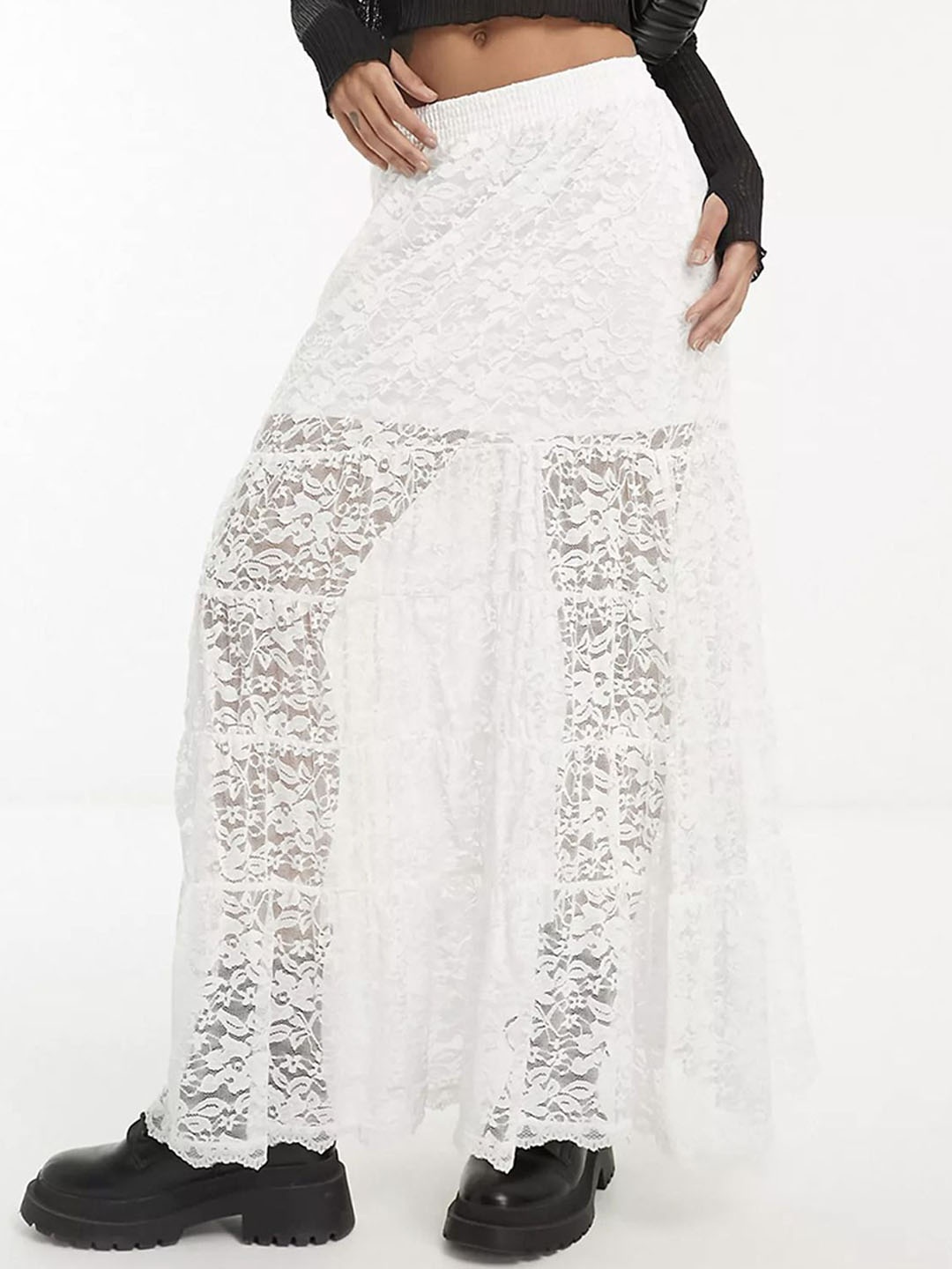 

LULU & SKY Floral Printed Maxi Skirts, White
