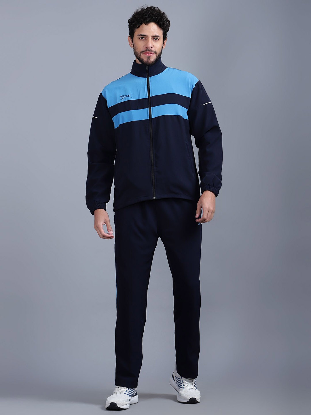 

Shiv Naresh Men Mock Collar Tracksuits, Navy blue