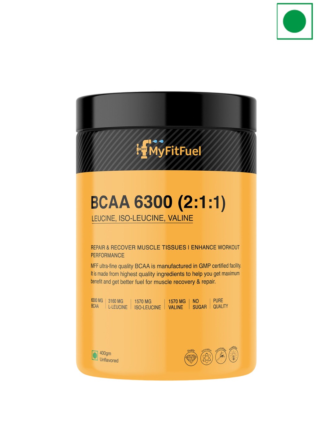 

MyFitFuel BCAA 6300 2:1:1 - 400g - Unflavoured, Cream