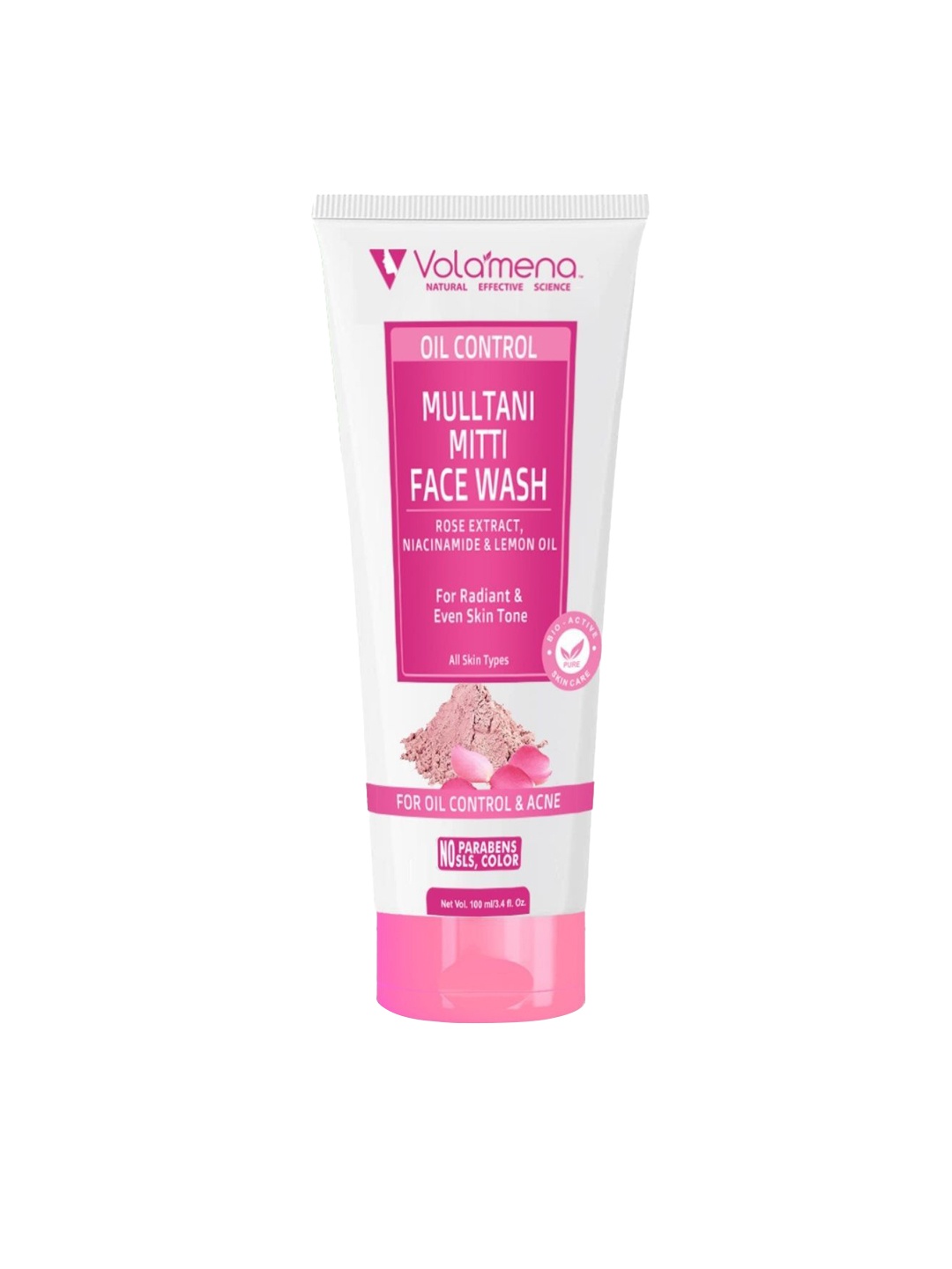 

Volamena Mulltani Mitti Acne & Oil Control Face Wash-100 ml, Pink