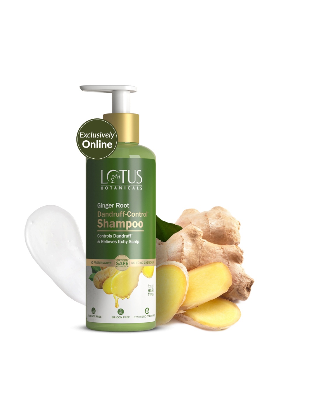 

Lotus Botanicals Ginger Root Dandruff-Control Shampoo with Tea Tree Oil 300 ml, Green