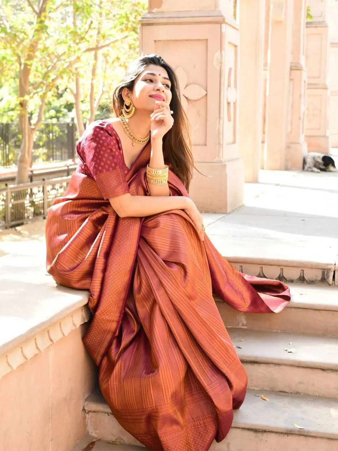 

Marziyaa Woven Design Zari Banarasi Saree, Maroon