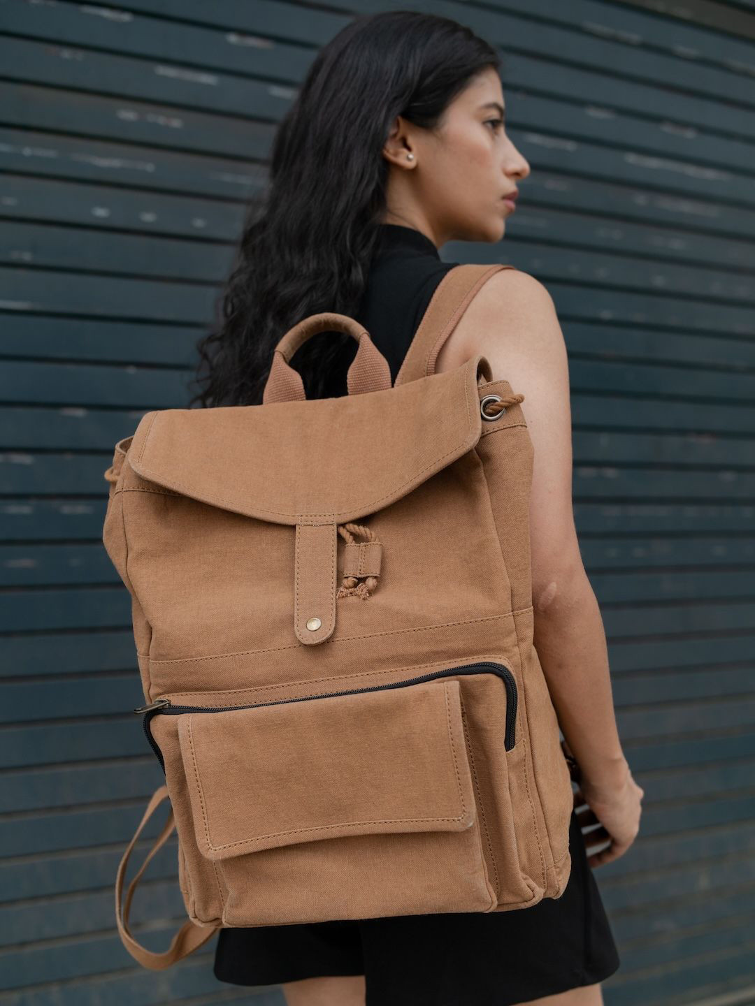 

Mona B Unisex Backpack with Shoe Pocket, Brown