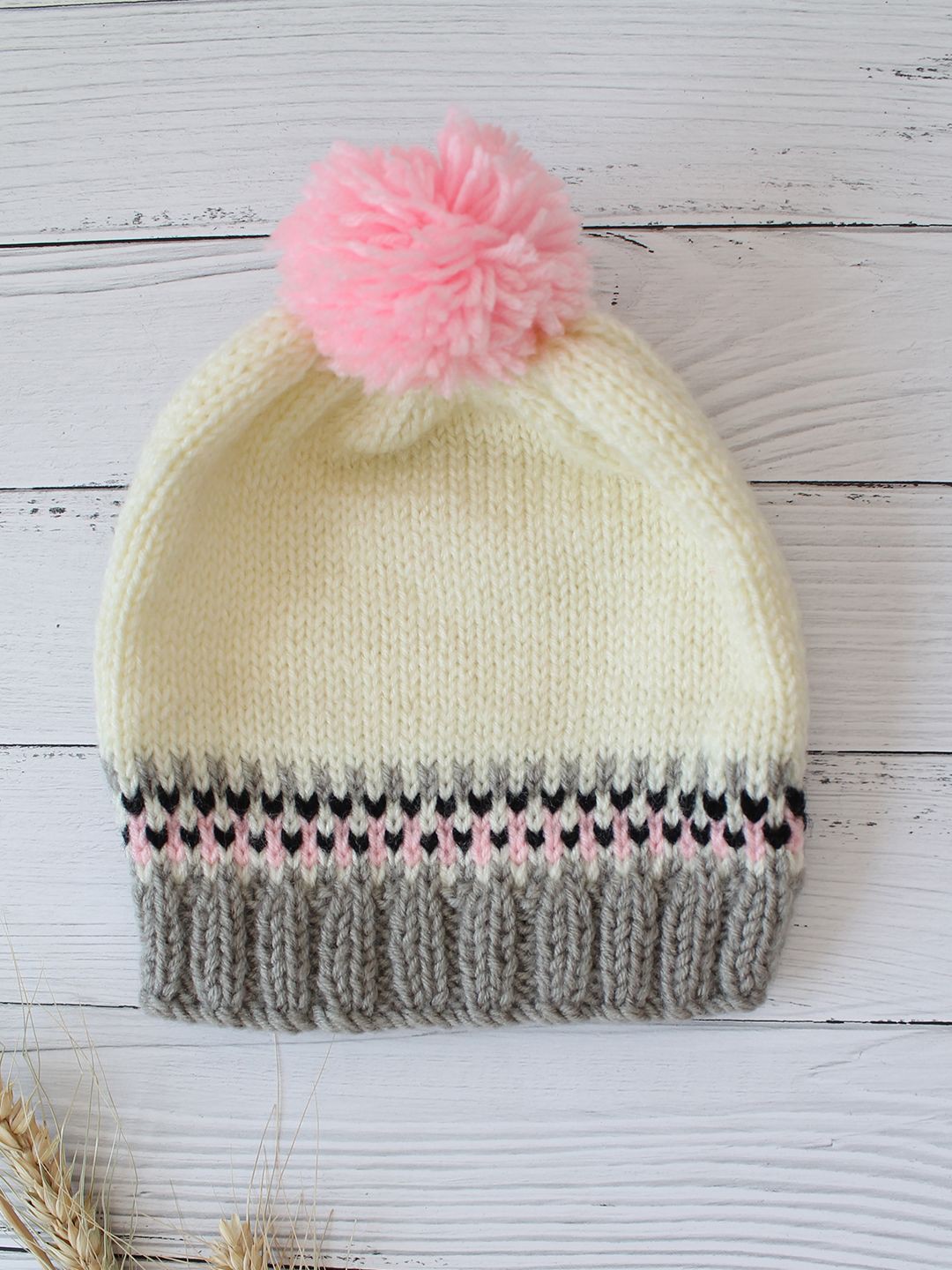 

Velvery Women Self Design Beanie, White