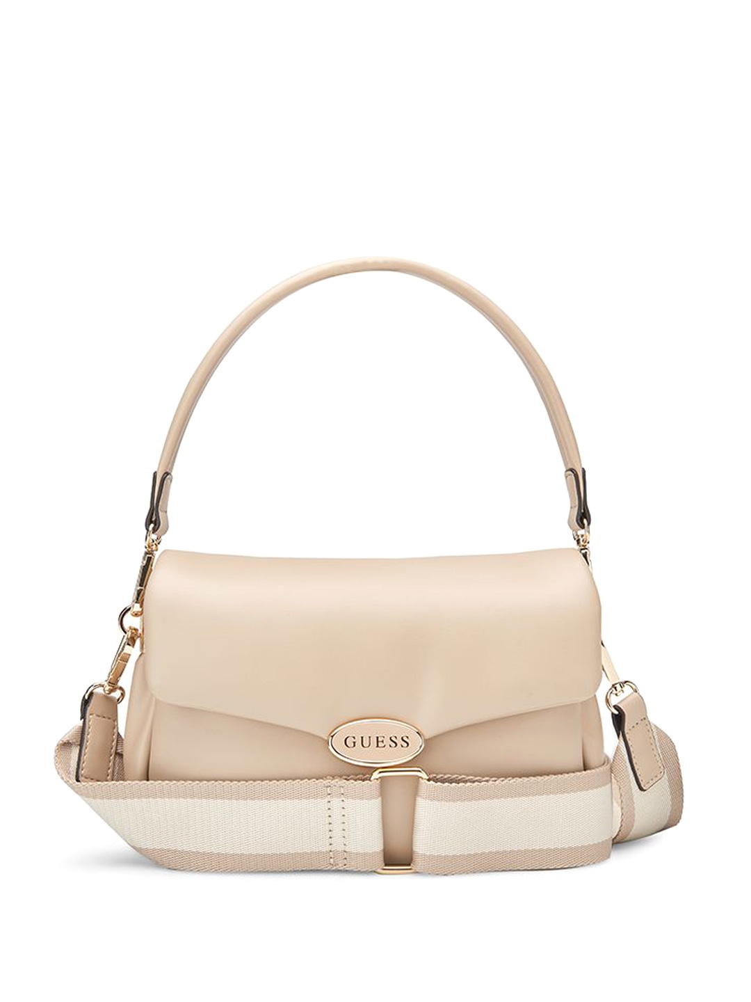 

GUESS PU Half Moon Shoulder Bag, Beige