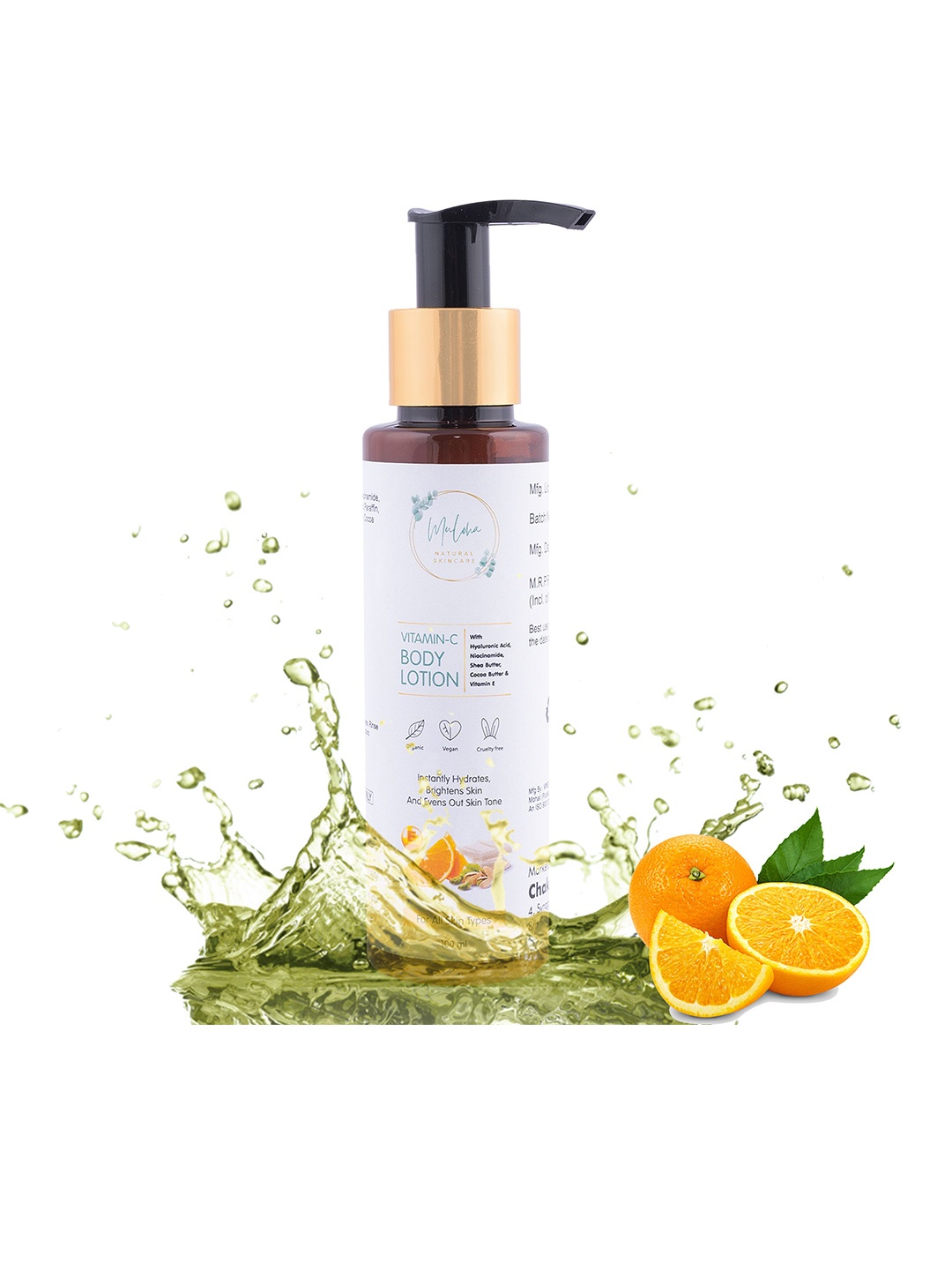 

MULOHA Vitamin C Body Lotion with Hyaluronic Acid & Niacinamide - 100ml, White