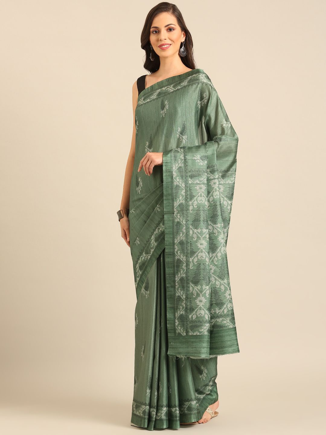 

Exclusiva Woven Design Saree, Green