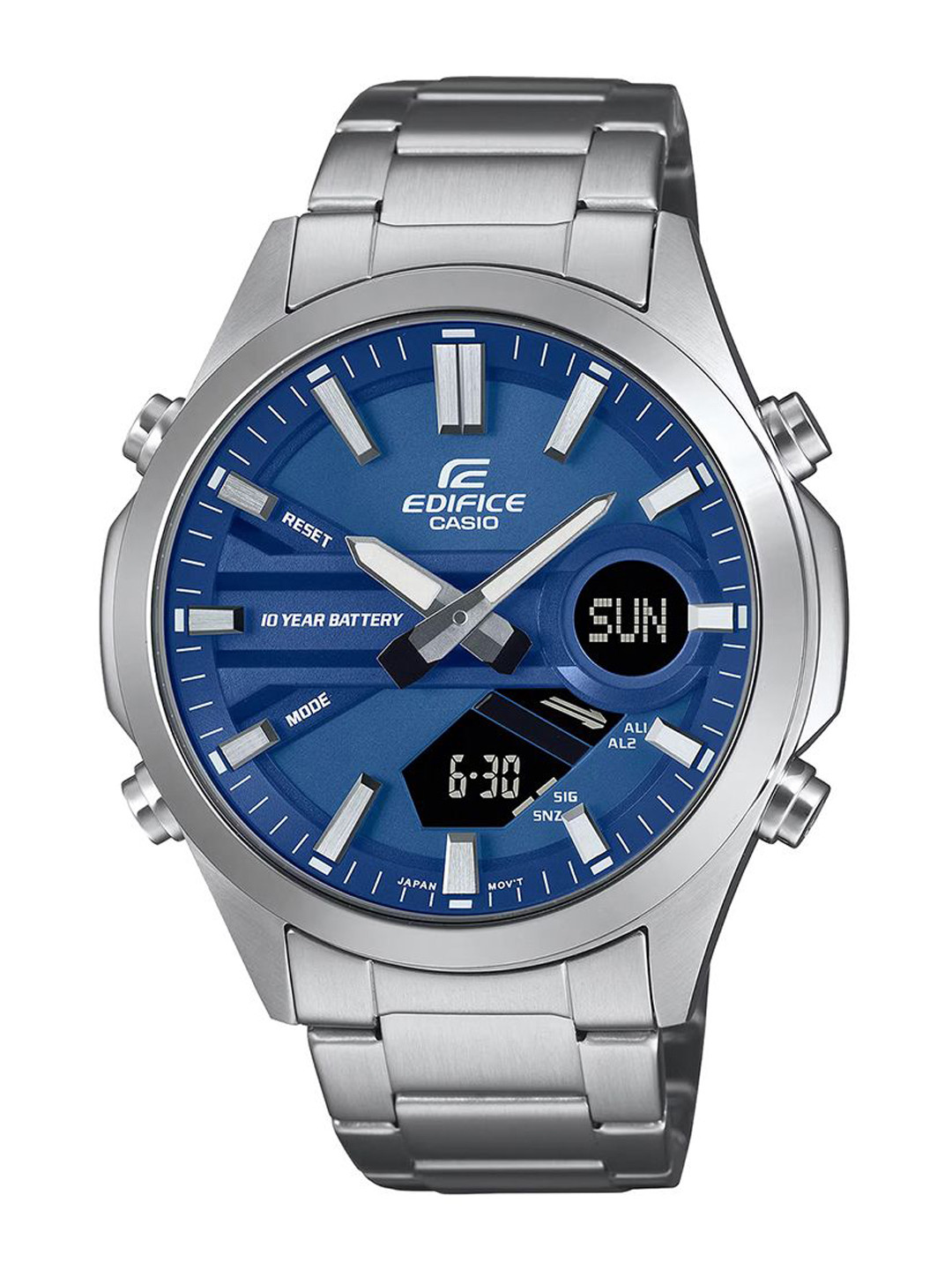 

CASIO Men Dial & Stainless Steel Cuff Straps Analogue and Digital Chronograph Watch ED625, Blue