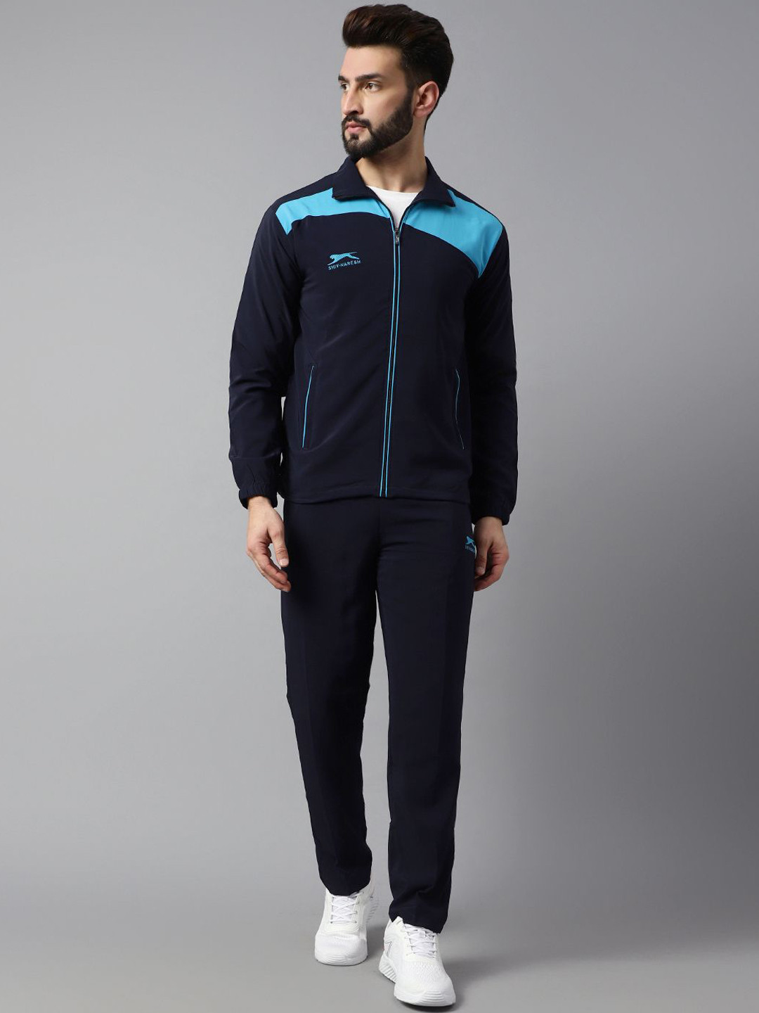 

Shiv Naresh Men Hood Neck Tracksuits, Navy blue