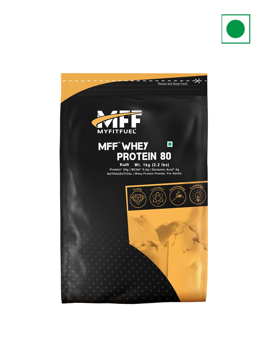 

MyFitFuel Whey Protein 80-Kulfi Flavour- 1kg, Cream