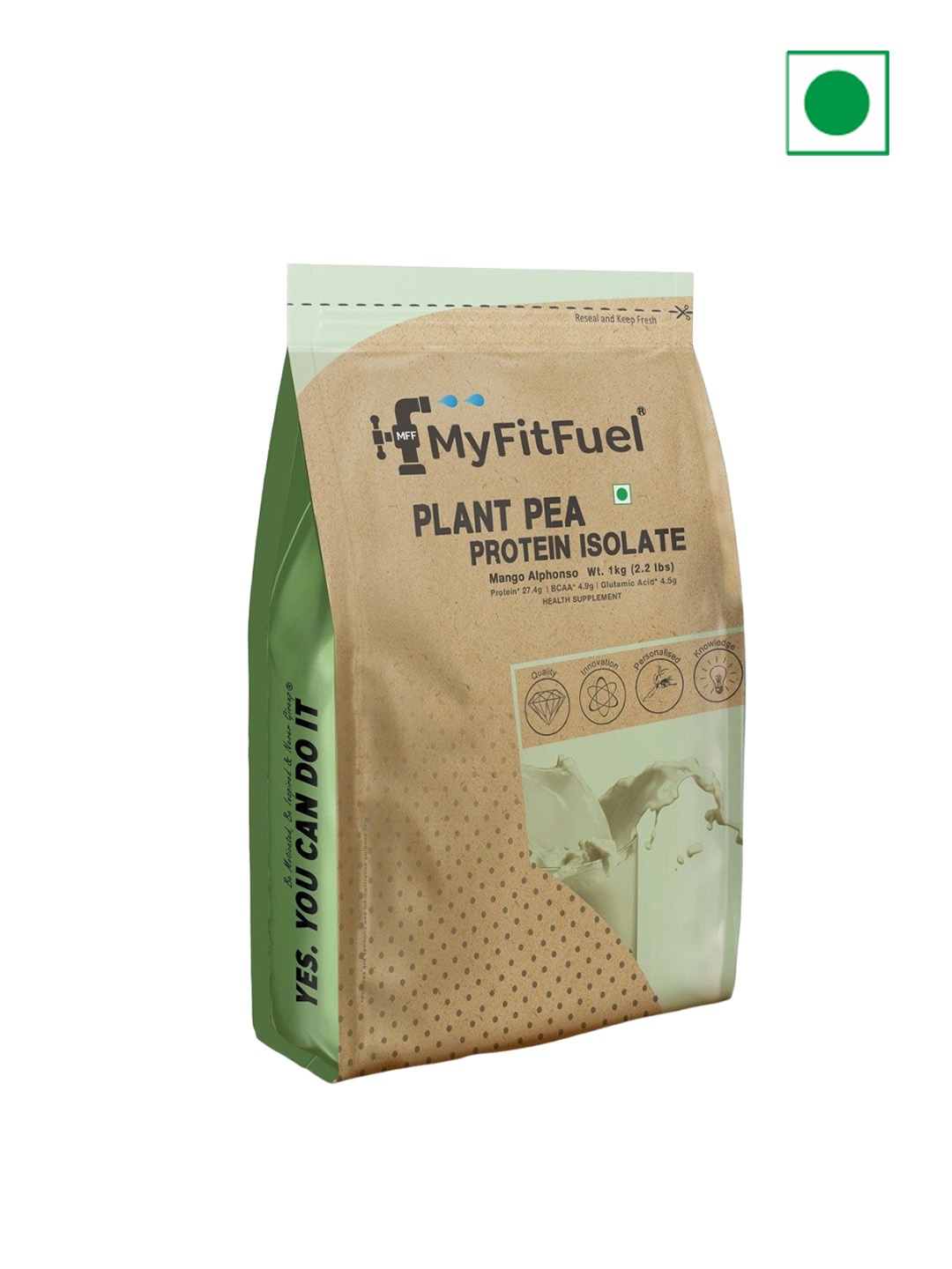 

MyFitFuel Plant Pea isolate Proteins-1kg- Mango Alphonso, Cream