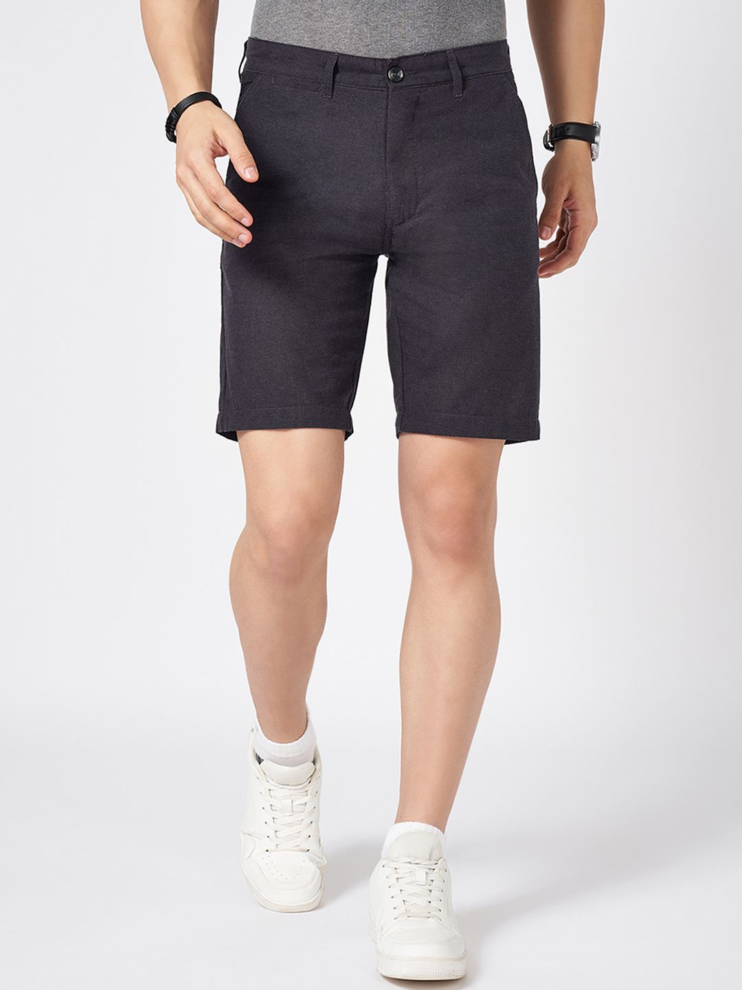 

BYFORD by Pantaloons Men Solid Slim Fit Shorts, Green