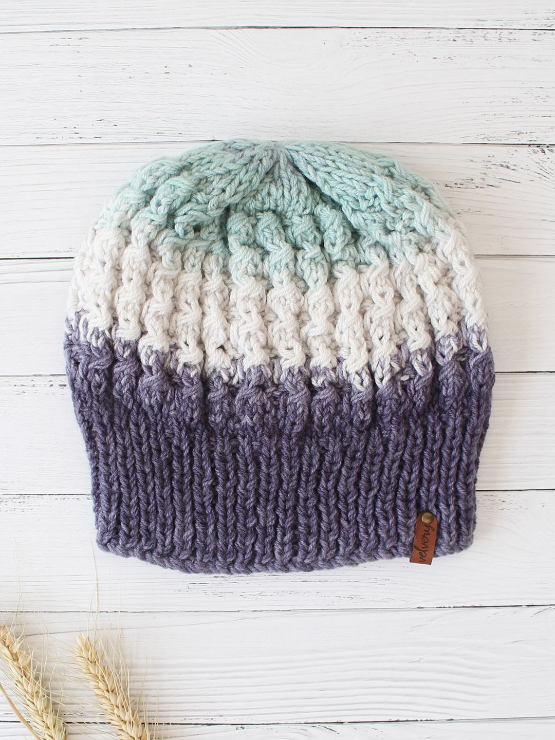 

Velvery Women Self Design Beanie, Purple