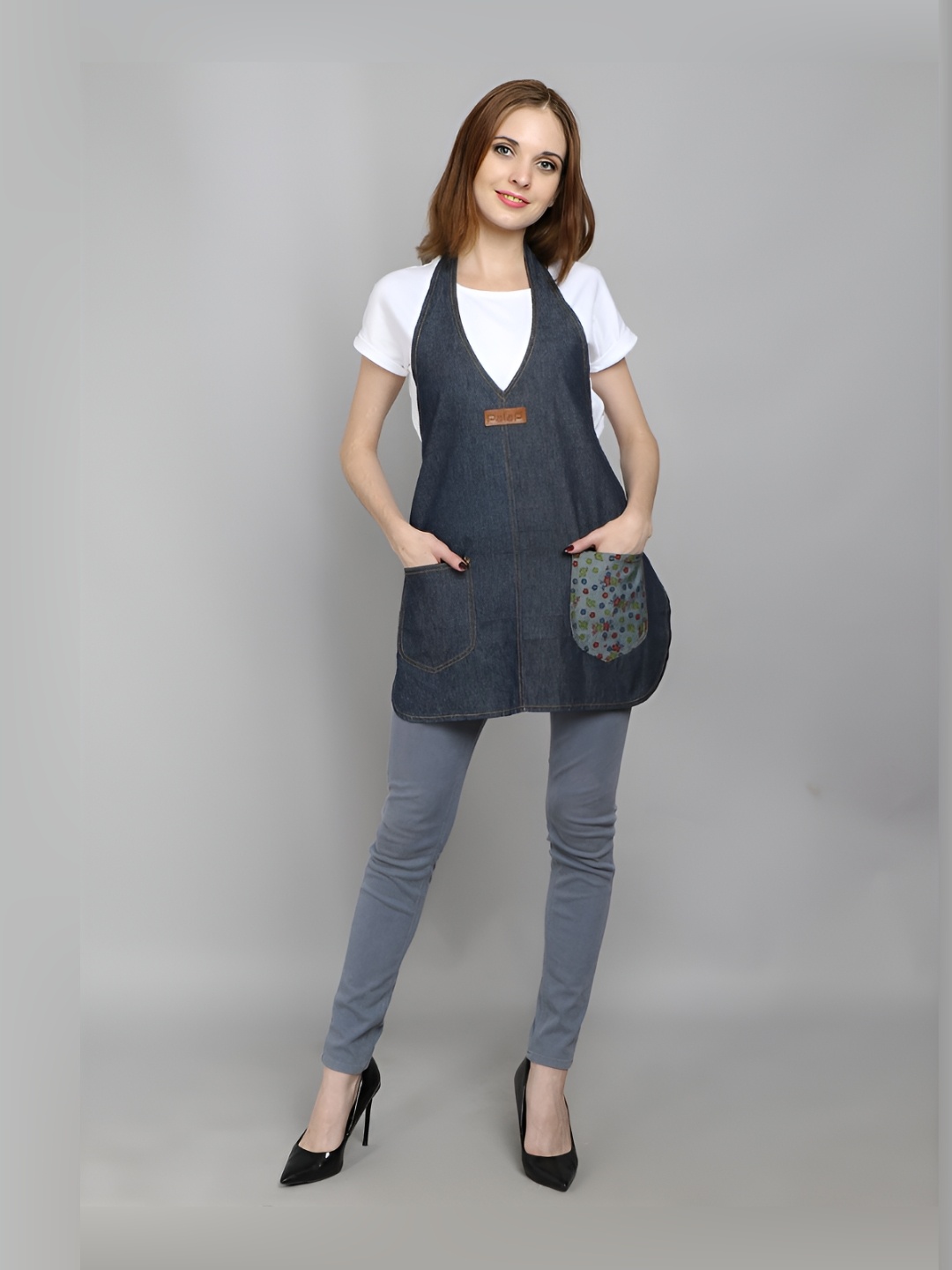 

SillyBoom Black Denim Aprons With Pocket