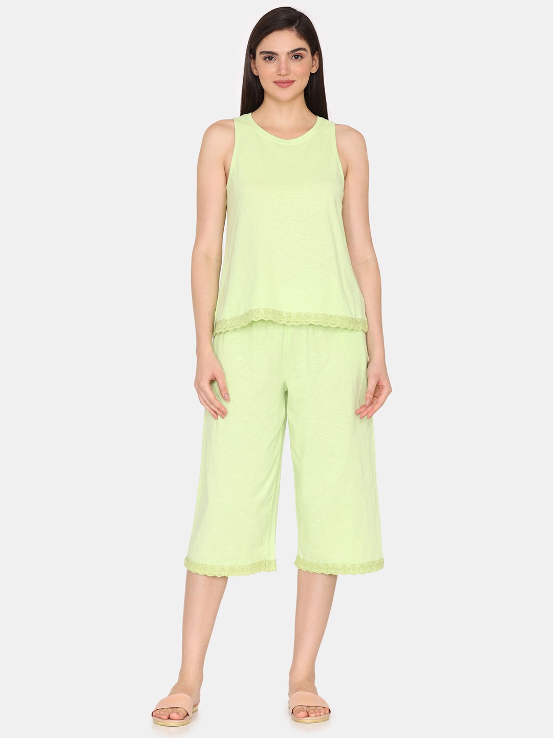 

Zivame Women Solid Night suit, Yellow