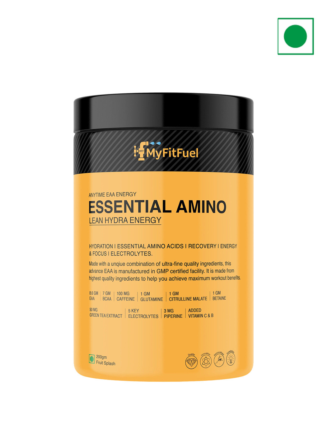 

MyFitFuel Anytime EAA Energy Essential Amino - 200g - Fruit Splash, Cream