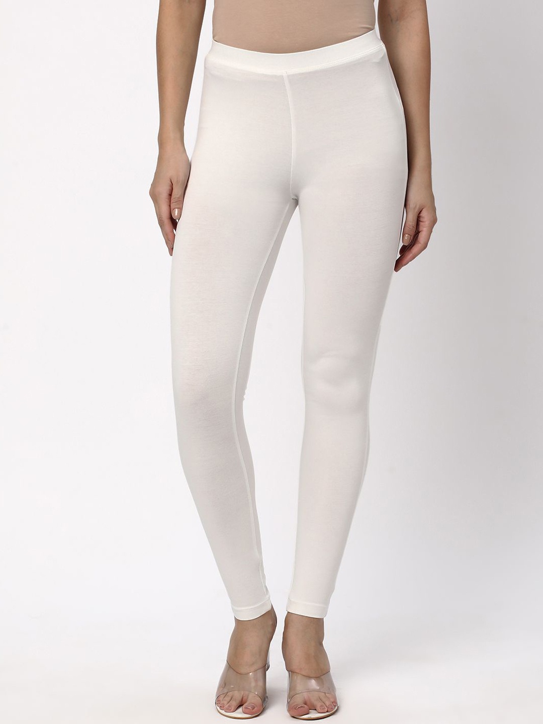 

R&B Ankle Length Cotton Leggings, White