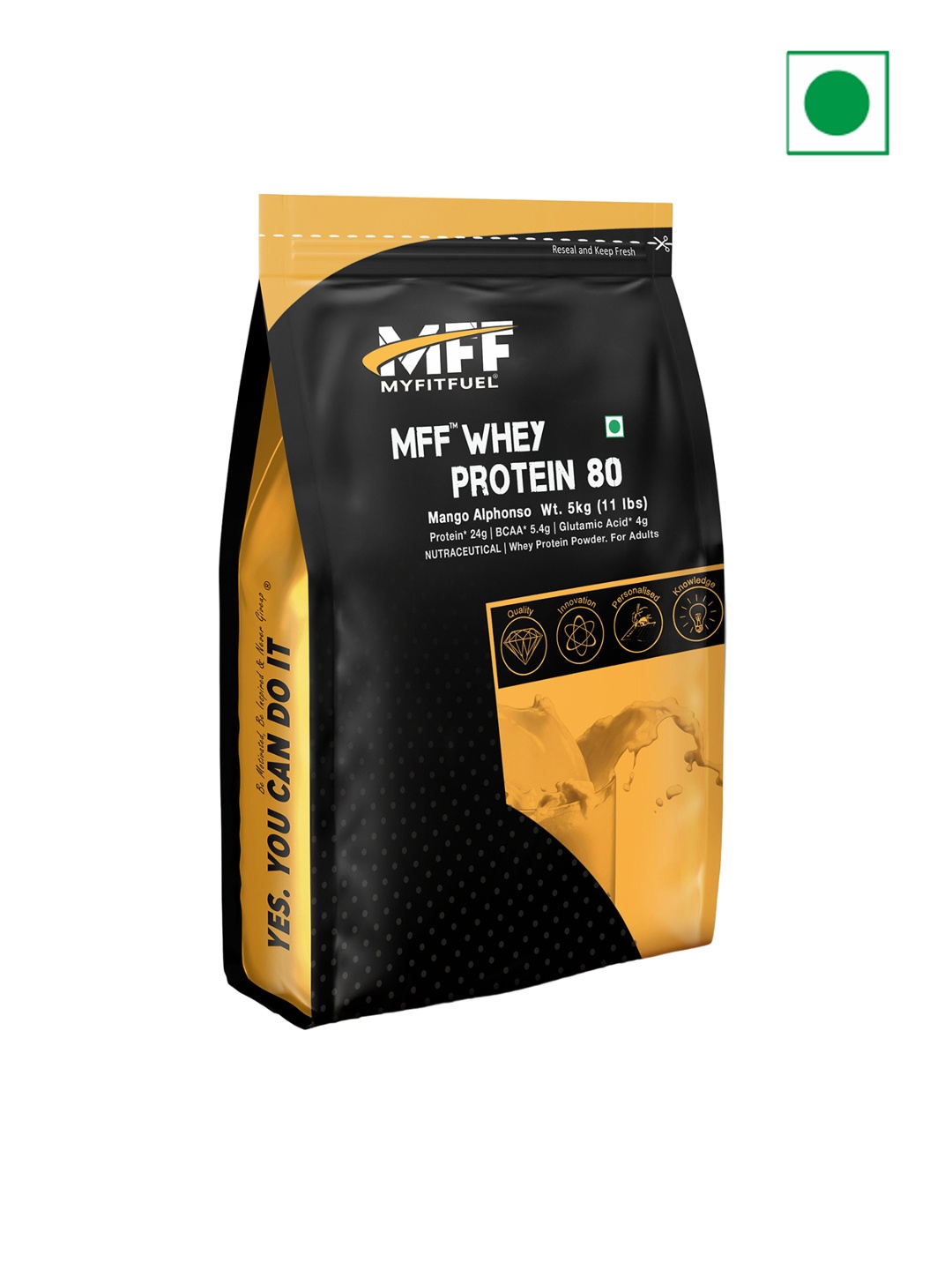 

MyFitFuel Whey Protein 80- Alponso Mango Flavour- 5 kgs, Cream