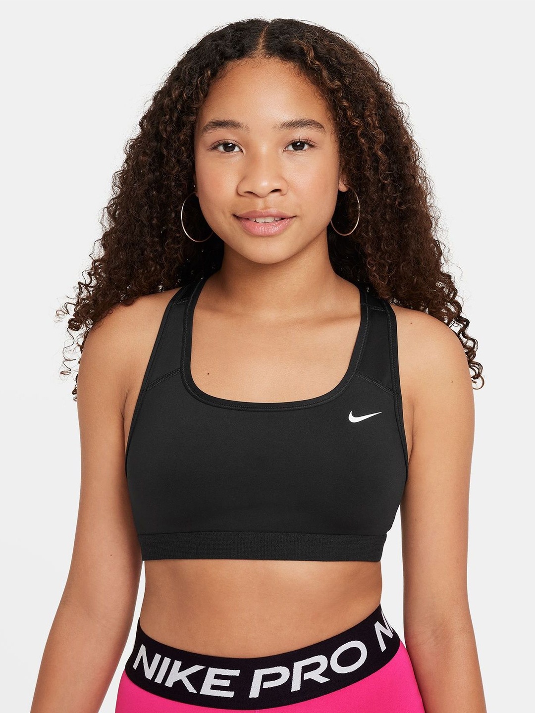 

Nike Swoosh Older Kids' (Girls') Sports bra, Black