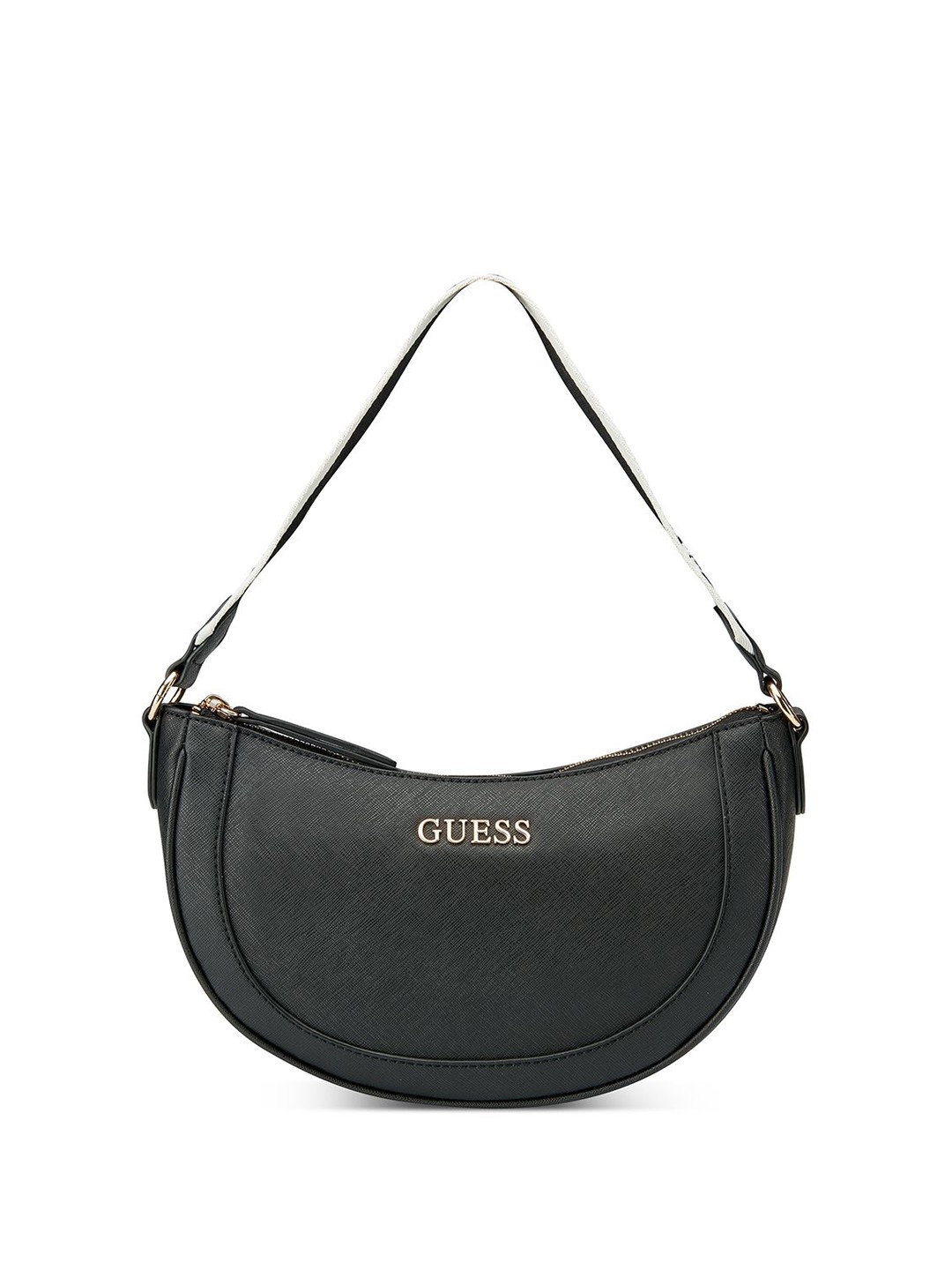

GUESS Half Moon Shoulder Bag with Tasselled, Black