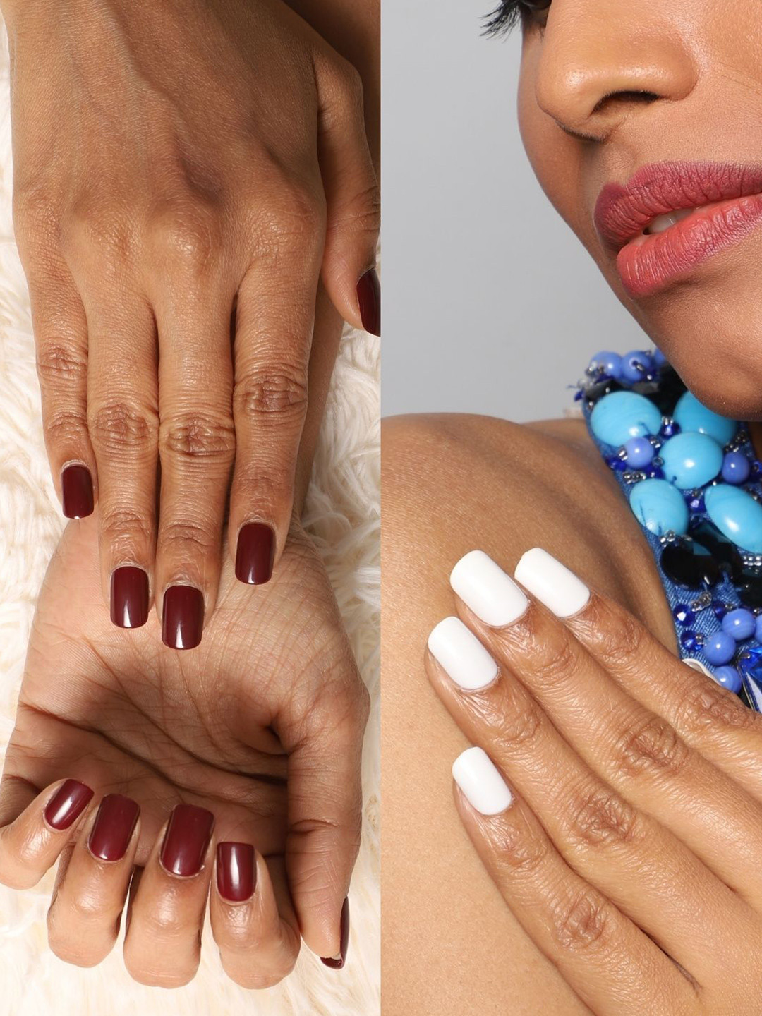 

LICK Women Pack Of 2 Artificial Reusable False Acrylic Press on Nails, White