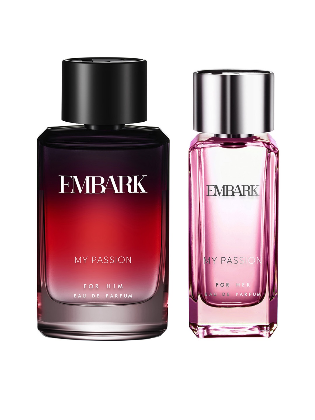 

EMBARK Set Of 2 Eau De Parfum - Women My Passion For Her 100ml & Men My Passion 100ml, Red