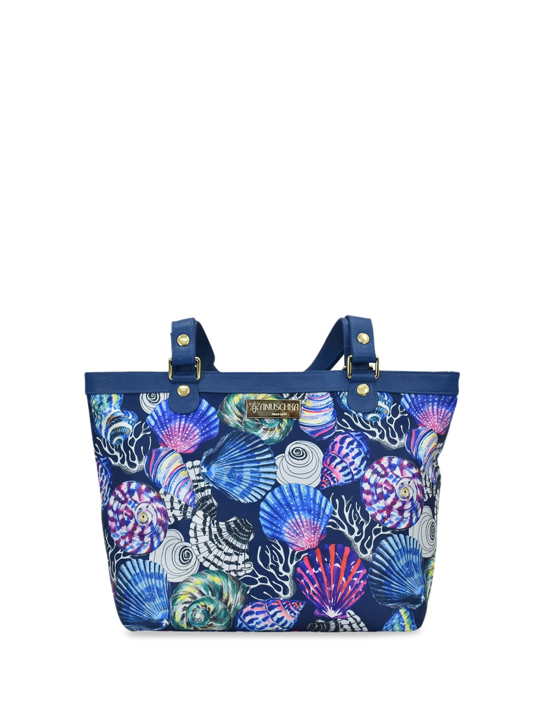 

Anuschka Floral Printed Shopper Tote Bag with Quilted, Blue