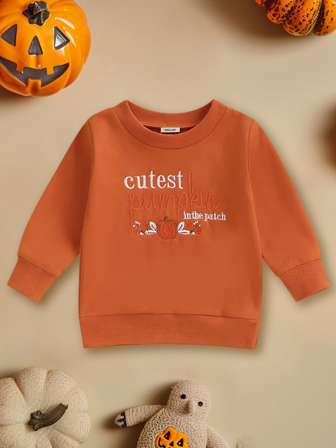 

INCLUD Boys Embroidered Sweatshirt, Orange