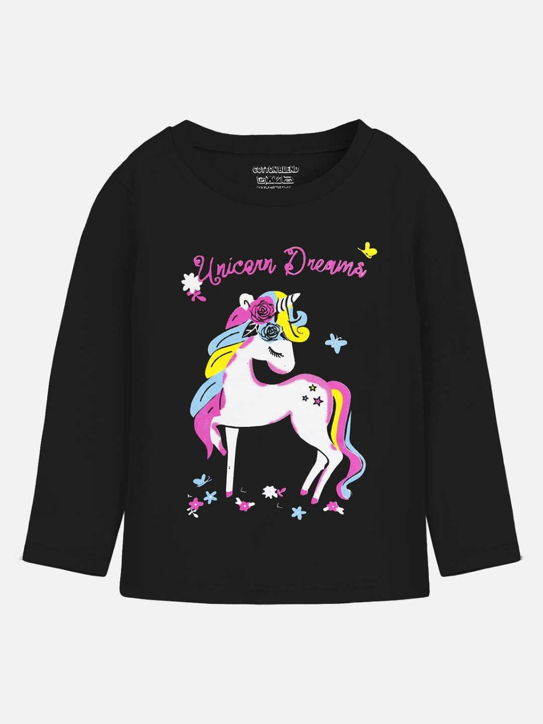 

YK X Trampoline Girls Printed Applique T-shirt, Black