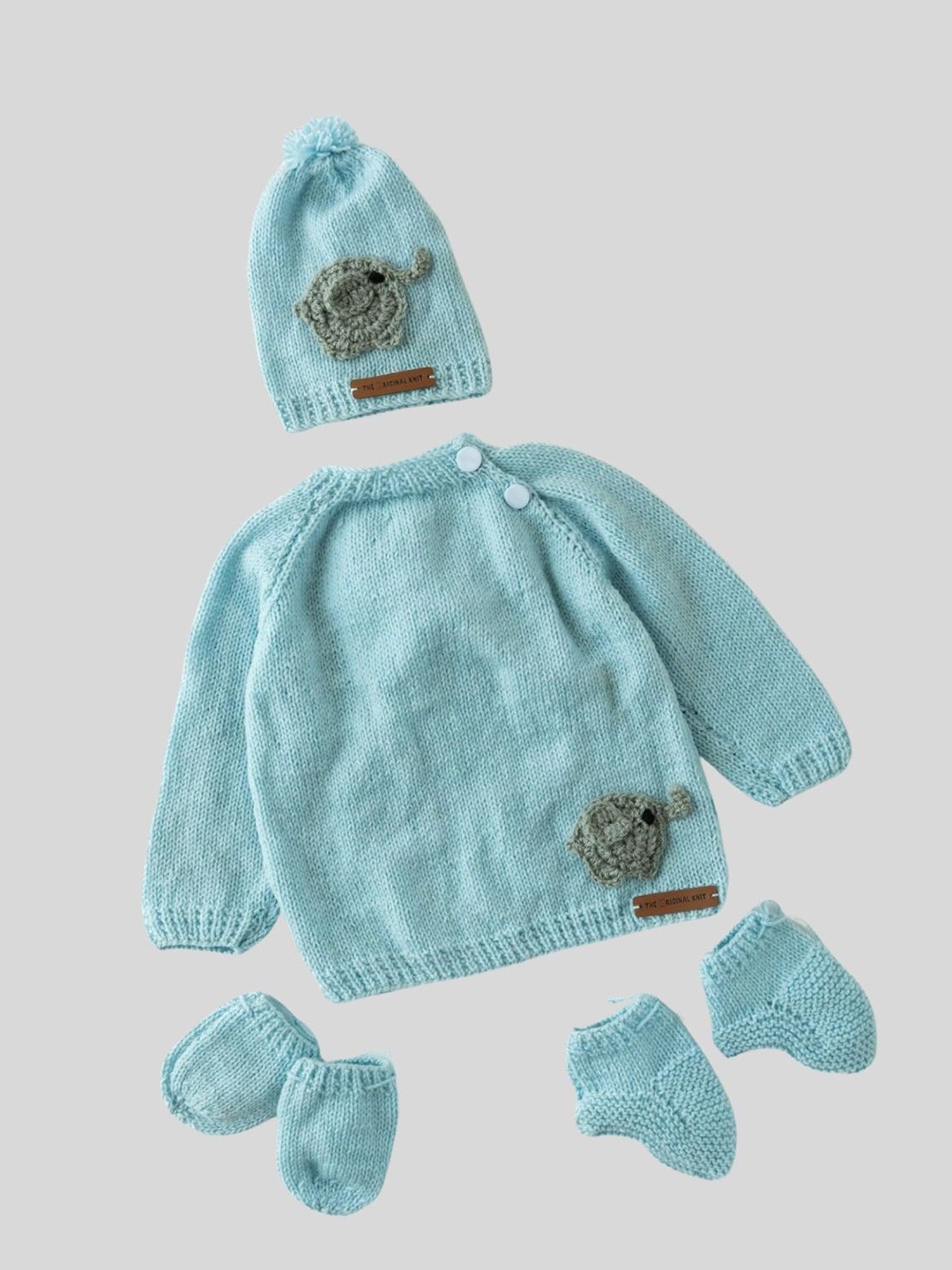 

The Original Knit 4-Pcs Acrylic Baby Apparel Gift Set, Blue