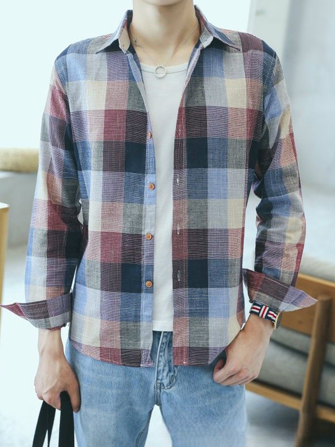 

StyleCast Men Micro Checks Opaque Checked Casual Shirt, Multi