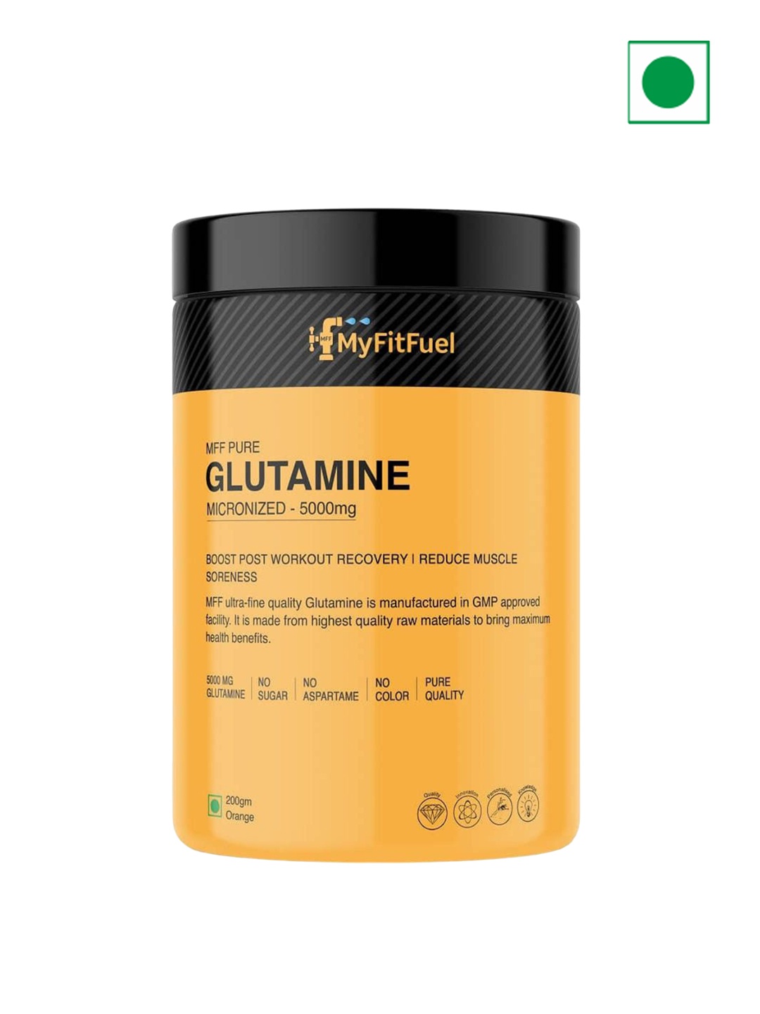 

MyFitFuel MFF Pure Glutamine Micronized - 5000mg - 200g - Orange, Cream